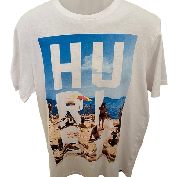 HURLEY Unique Beach Tee Shirt Men L Large - Picture 1 of 5
